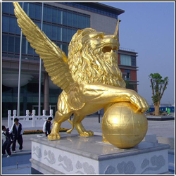 户外广场铜狮子