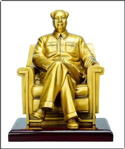 贴金毛泽东坐像铜雕