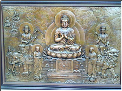  佛祖雕像铜浮雕