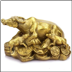 铜钱铜牛雕塑摆件