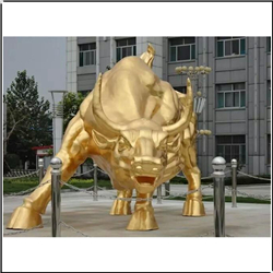 鎏金旺市牛雕塑