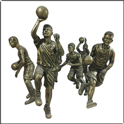 大型公园打篮球人物铜雕塑
