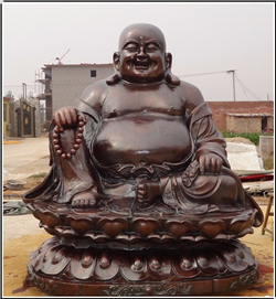 弥勒佛铜雕塑