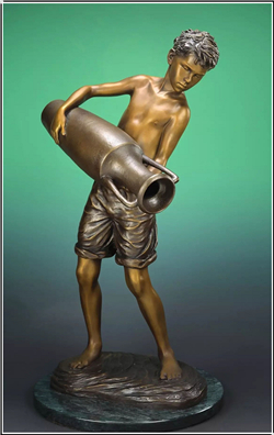 少年抱壶人物铜雕塑铸造