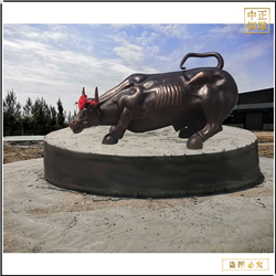纯铜2.6米铜牛雕塑