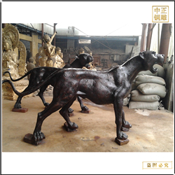 景观金钱豹铜雕塑