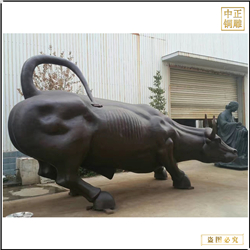 河北纯铜铸造华尔街牛雕塑