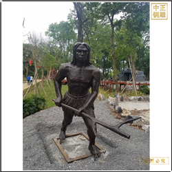 广东景区马坝人铜雕塑