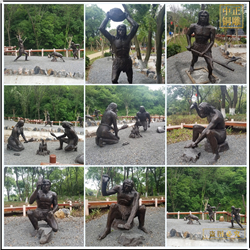 厂家制作园林景观人铜雕塑 