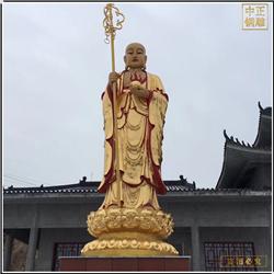 大型鎏金站像地藏王佛像