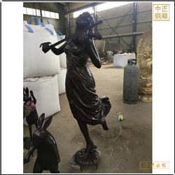 美女拉小提琴铜雕塑铸造 