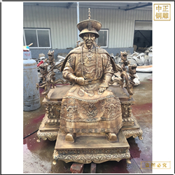 古代雍正皇帝铜雕塑 