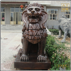 门口铜狮子雕塑