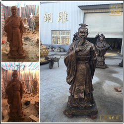古代人物铜雕 
