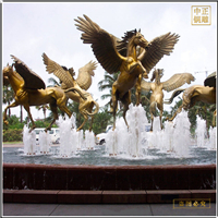 小区景观铜马喷泉雕塑