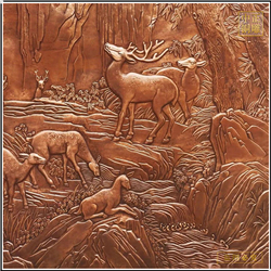 大型铜鹿浮雕壁画