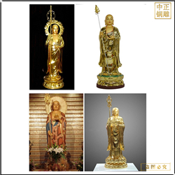 立式地藏王菩萨铜像图片