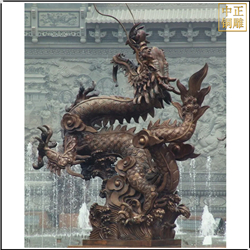 喷泉景观铜龙雕塑