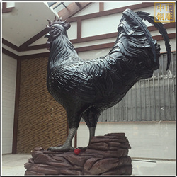 室内景观铜公鸡雕塑