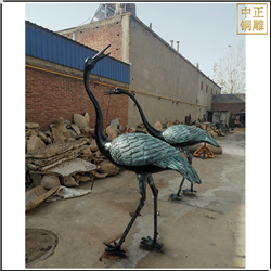 铜仙鹤动物雕塑