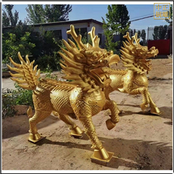 黄铜麒麟雕塑铸造