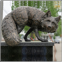 纯铜狐狸雕塑铸造厂