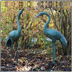 景观喷水铜鹤雕塑