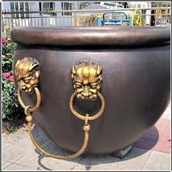 单环狮子头铜大缸铸造
