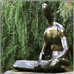 抽象练瑜伽女孩铜雕塑 