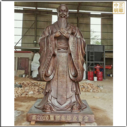 赠母校孔子铜雕塑定制 