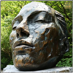 抽象园林人脸铜雕塑 