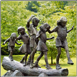 儿童园林玩耍人物铜雕塑 