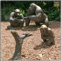 大猩猩家族铜雕塑铸造 