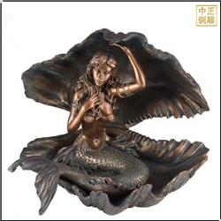 美人鱼景观人物铜雕塑 
