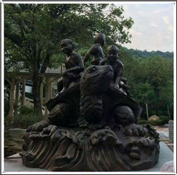 小孩乌龟景观小品