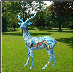 彩绘铜鹿雕塑