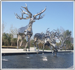 大型不锈钢鹿雕塑