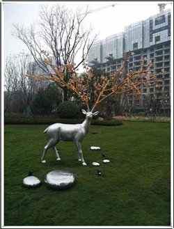 公园不锈钢雕塑鹿