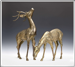 加工铜鹿雕塑