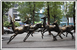 鹿群雕塑图片