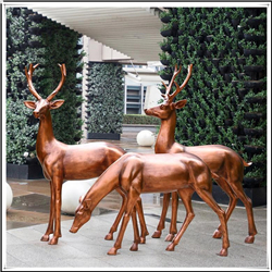 小区铜鹿雕塑