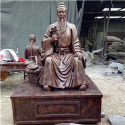 古代中医名人铜像