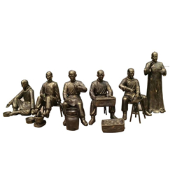 中医文化铜雕塑
